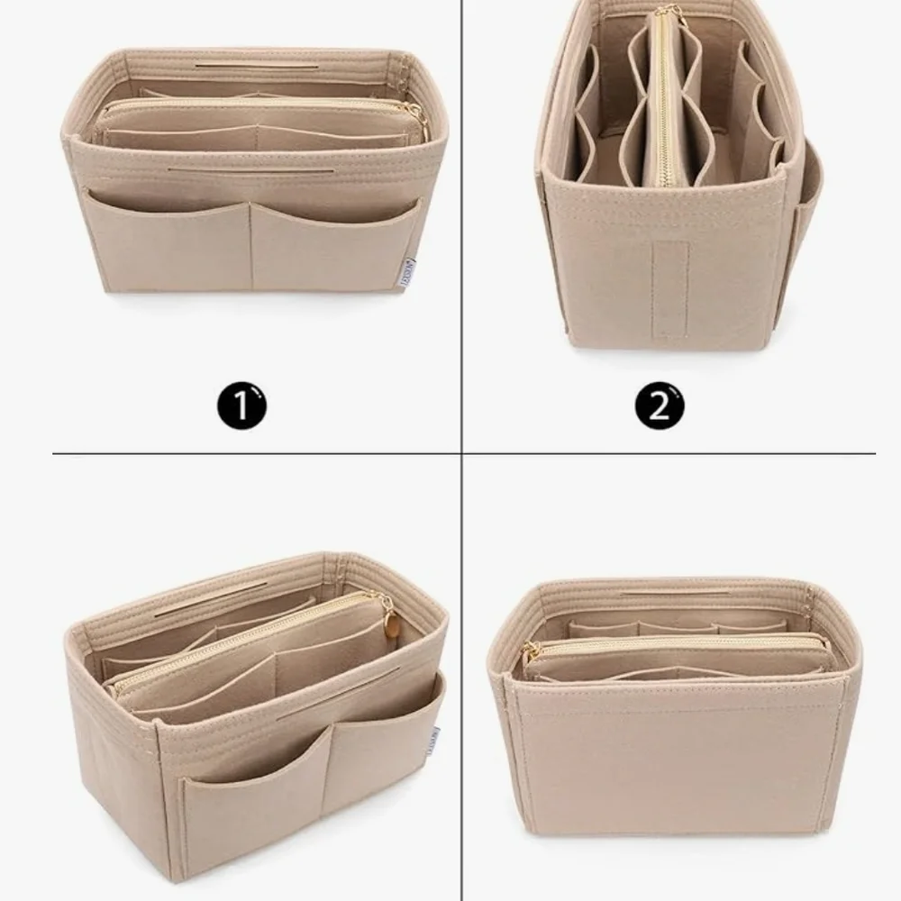 Beige Fabric Organizer with Pockets
